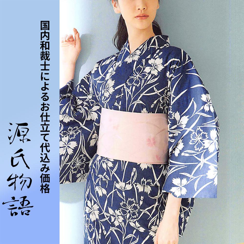 綿麻スラブ浴衣反物 雪花絞り 未仕立て 男女兼用40cm幅 明るい